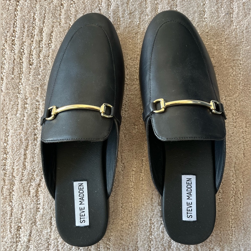 Brand New, Never Worn Black Steve Madden Mules